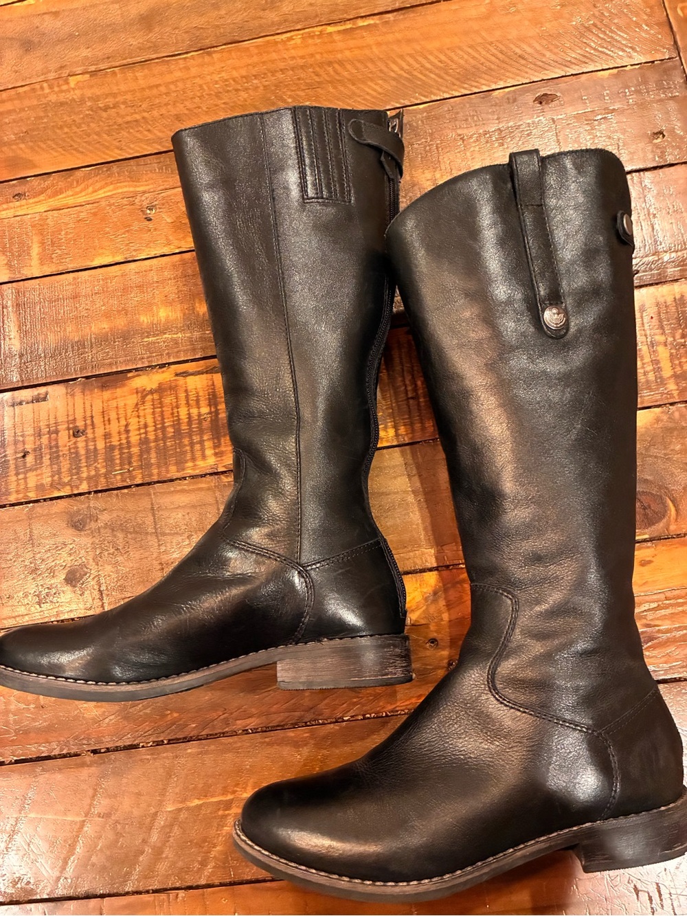 Matisse Black Leather Knee-High Riding Boots